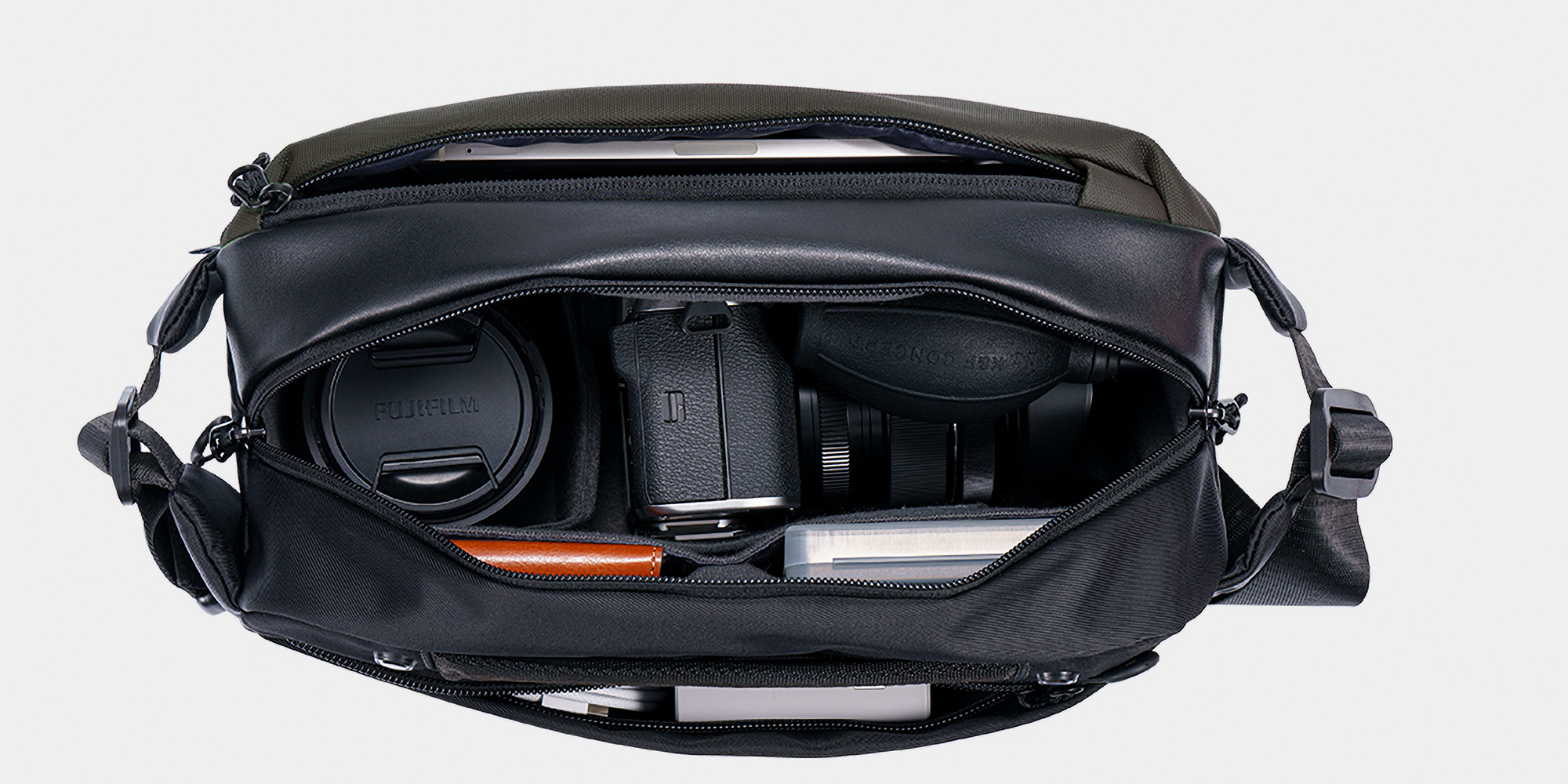 Torba fotograficzna K&F Concept Alpha Sling Bag 10 l - ciemnozielona - Bezpieczny transport